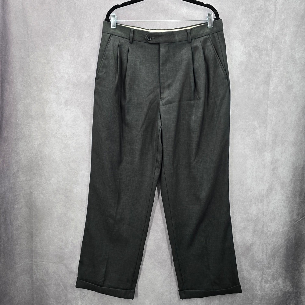 Villa D'Marco‎ Tailored Trouser Gray Executive Office Work Dress Pants 36x30